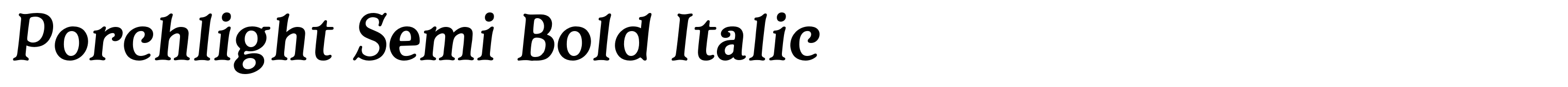 Porchlight Semi Bold Italic